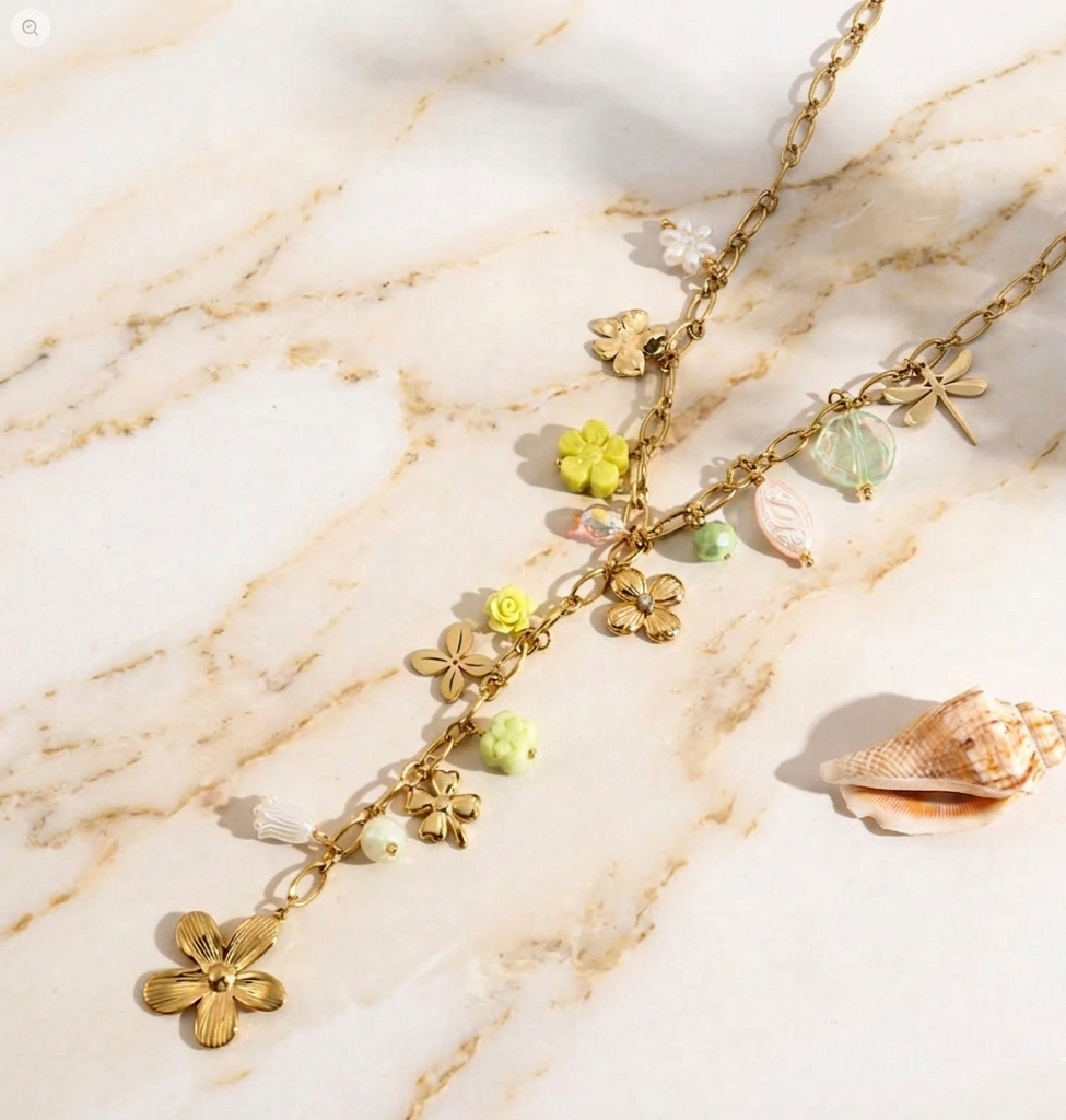 Collier en Y TALIA  "Bohème Florale". 🌸