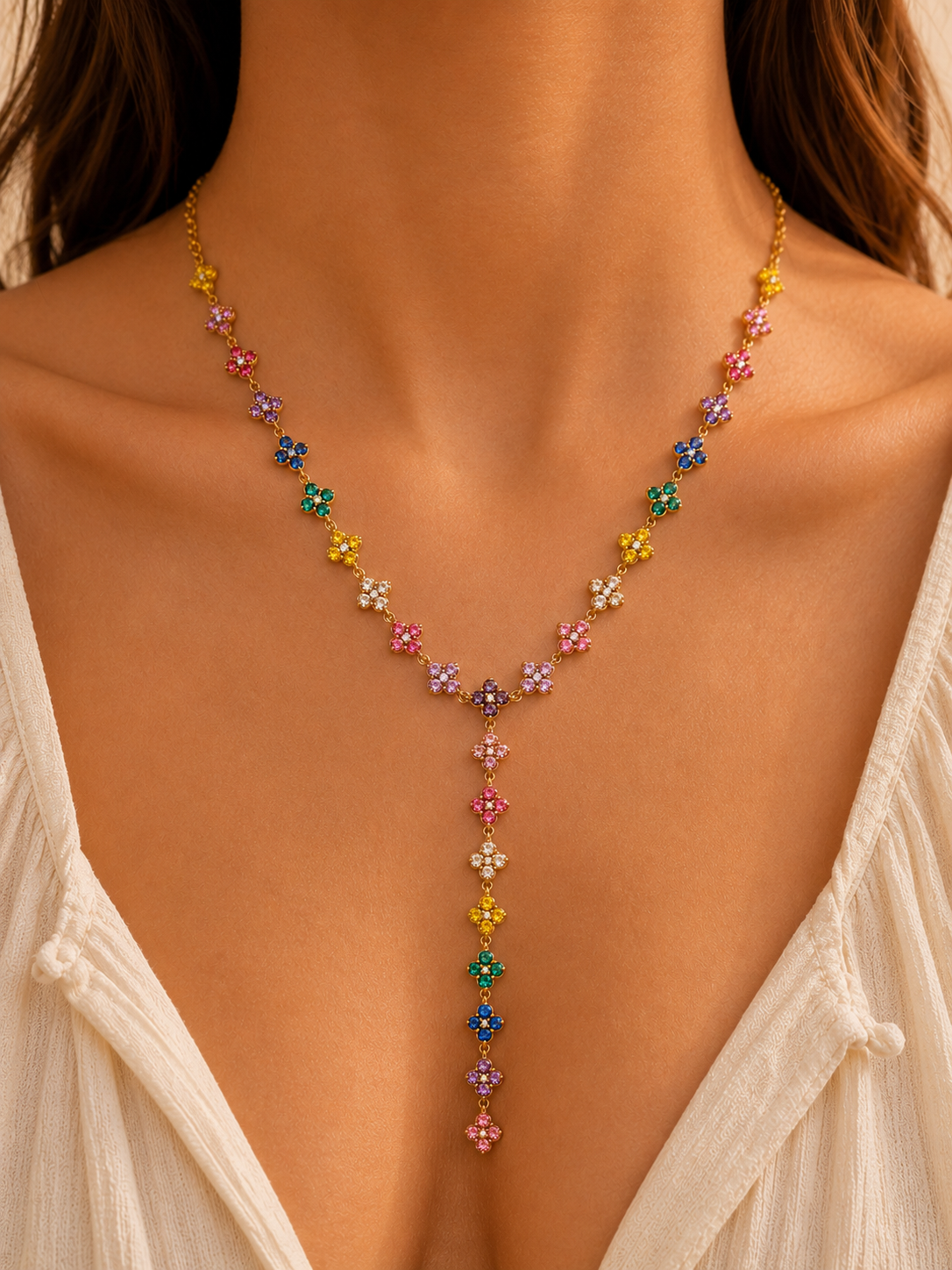 Collier en Y IRIS🌈